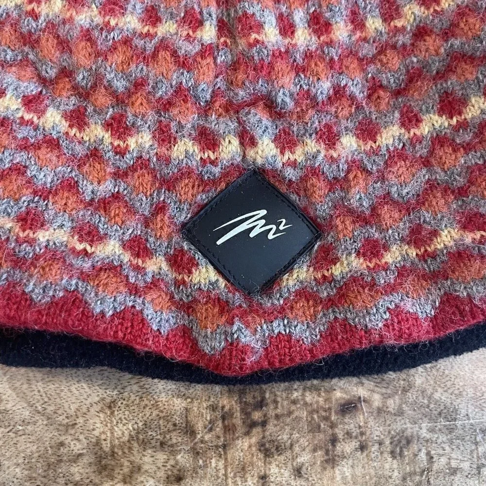 Merkley Knit Hat vtg Ski Cap Mt. Bachelor Beanie retro Aztec Wool fleece toddler